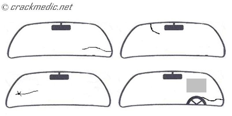 4 types of windshield cracks we can repair.